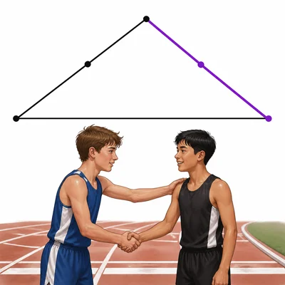 A plot arc with the falling section highlighted beside teammates making peace after a race.