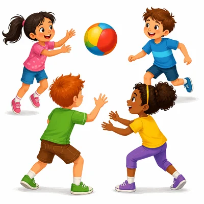 Children playing with a ball.