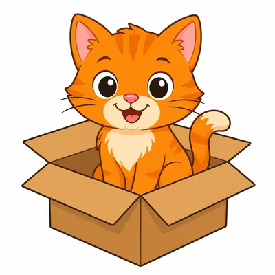 A cat sitting in a box.