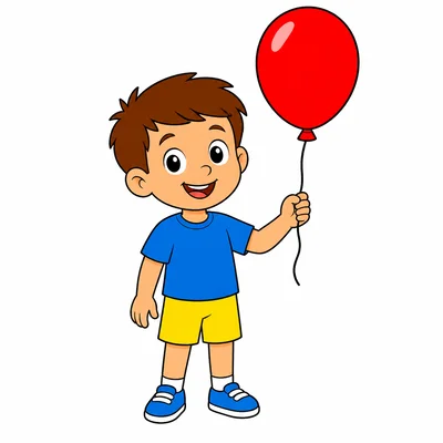 A child holding a red balloon.