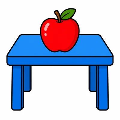 A red apple on a table.