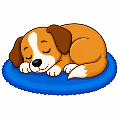 A dog sleeping on a rug.