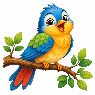 A colorful bird perched on a branch.