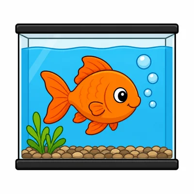 A fish in a tank.