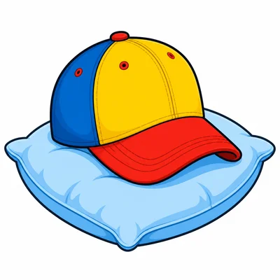 A cap on a pillow.