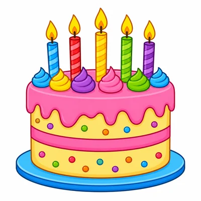 A colorful birthday cake.