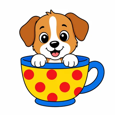 A puppy in a cup.