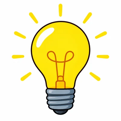 A glowing light bulb
