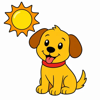 A dog sitting under the sun