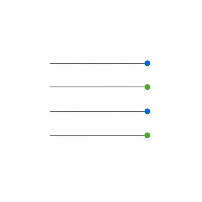 Four poem lines with matching end markers on the first and third lines and on the second and fourth lines.