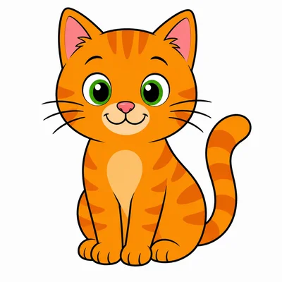 An orange cat sitting upright