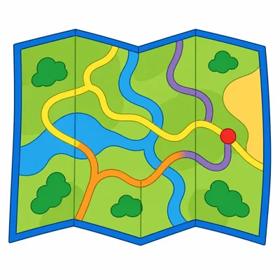 An opened folded map