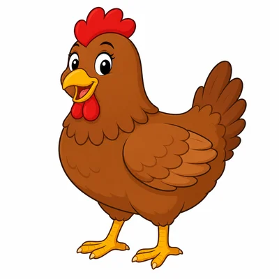 A brown hen with a red comb