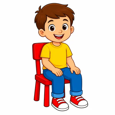 A child sitting on a chair.