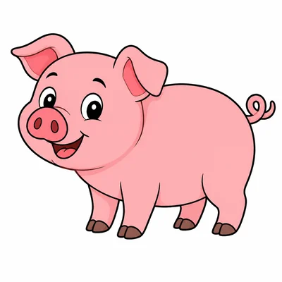 A cute pink pig.