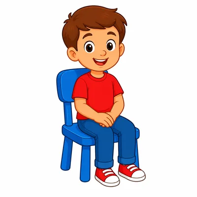 A child sitting on a chair.