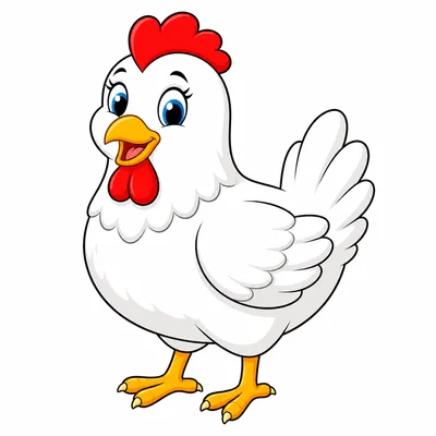A cartoon hen.