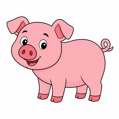 A pink cartoon pig.