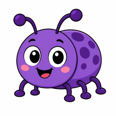 A cute purple bug.