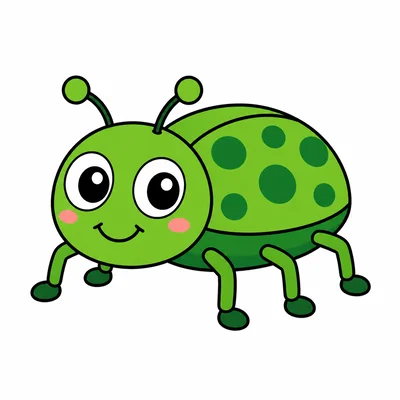 A cute green bug.