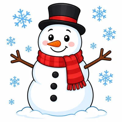 A snowman showing cold weather.