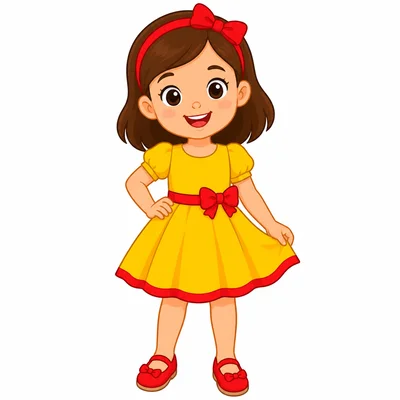 A smiling young girl standing alone.