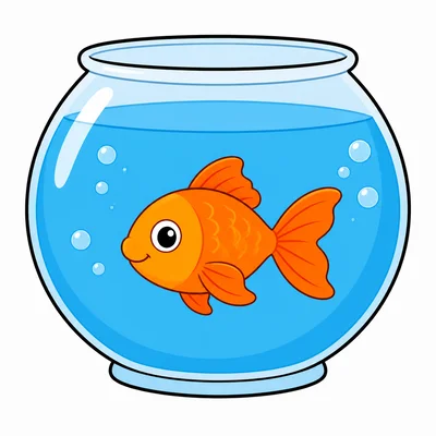 A fish inside a bowl.