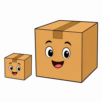 A small box next to a much larger box.