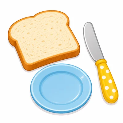 A butter knife beside bread on a plate.