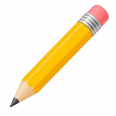 A yellow pencil with a pink eraser.
