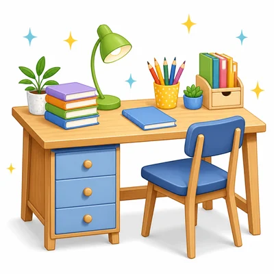 A neat, clean desk with organized supplies.