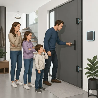 A family is trapped inside a smart home after the doors lock.