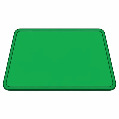 A simple green rectangular mat.