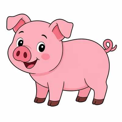 A cute pink pig.
