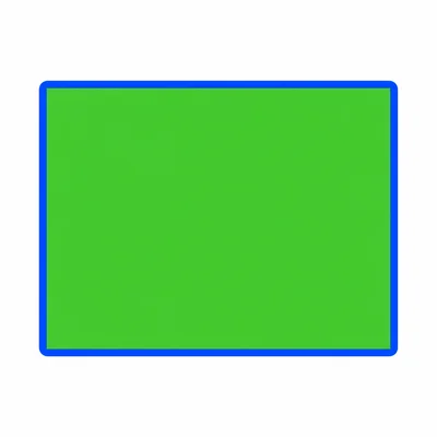 A green rectangle with a blue outline