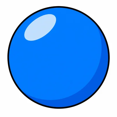 A round blue ball shaped like a sphere