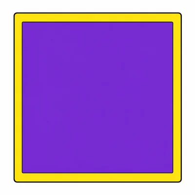 A flat purple square with a yellow outline
