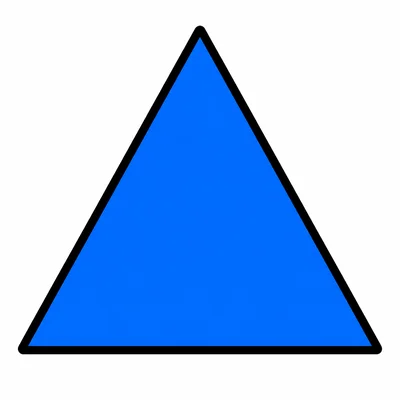 A large blue triangle.