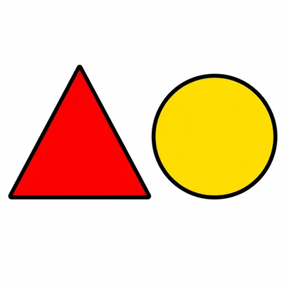 A triangle and a circle side by side.