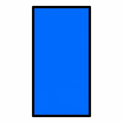 A tall blue rectangle like a door.