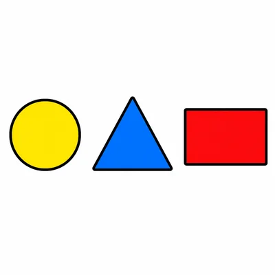 A circle, a triangle, and a rectangle.