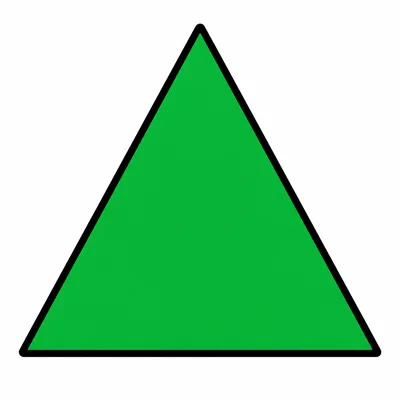 A large green triangle.