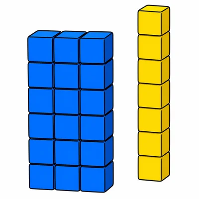 A tower of blocks with more blocks beside it.