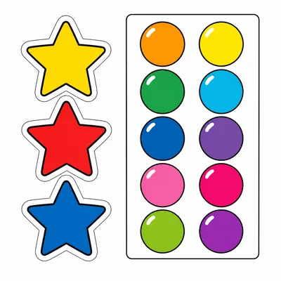 Three star stickers and ten more stickers.