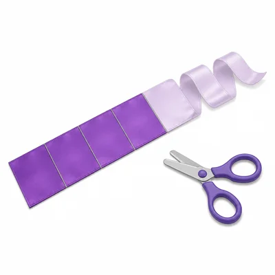 A ribbon divided into eighths showing seven eighths with three eighths used and four eighths left.