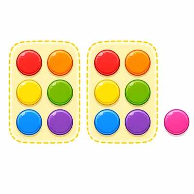Two equal groups of counters with one extra counter to show a doubles strategy.