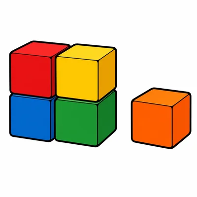 Four cubes and one more cube.
