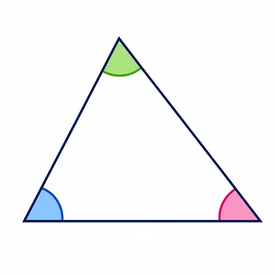 A triangle with three acute angles marked.