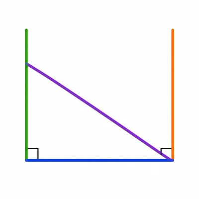 Two right angles on a base with parallel sides that do not meet to form a triangle.