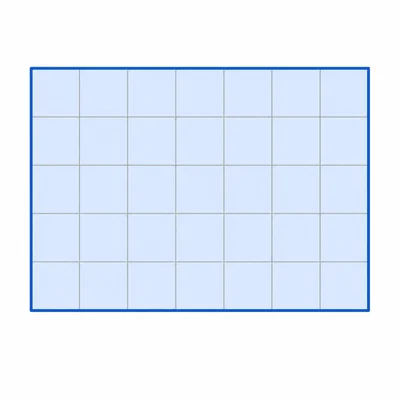 A 7 by 5 rectangle drawn on a unit grid.
